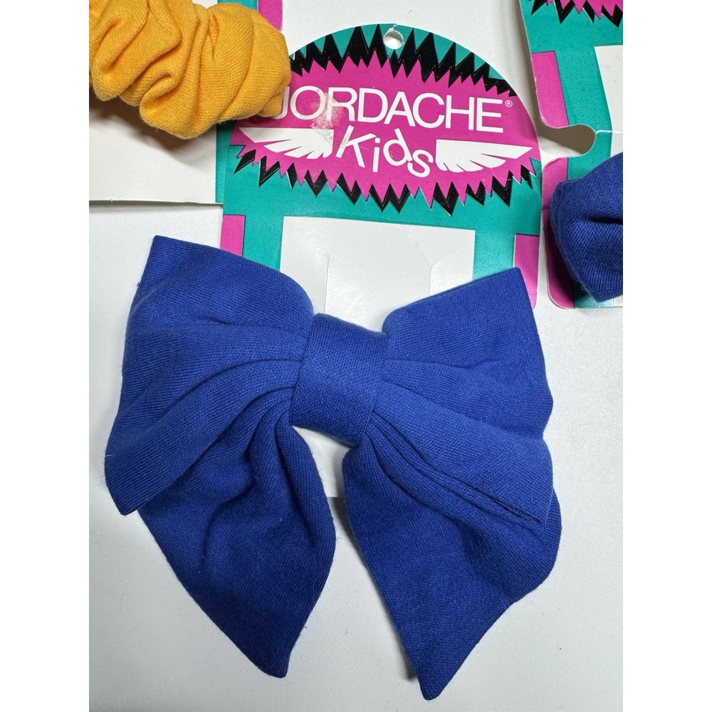 Vintage 1990s Jordache Kids Bow Barrette Clip NOS Lot of 3 Blue Yellow - Picture 3 of 6